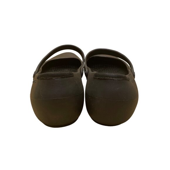 Crocs Women’s Black Mary Jane Flats Slip-On Shoes Size W9 - Picture 6 of 8